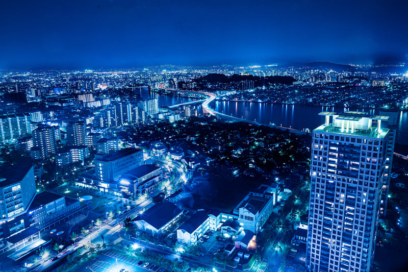 博多の夜景の写真 画像 フリー素材 ぱくたそ