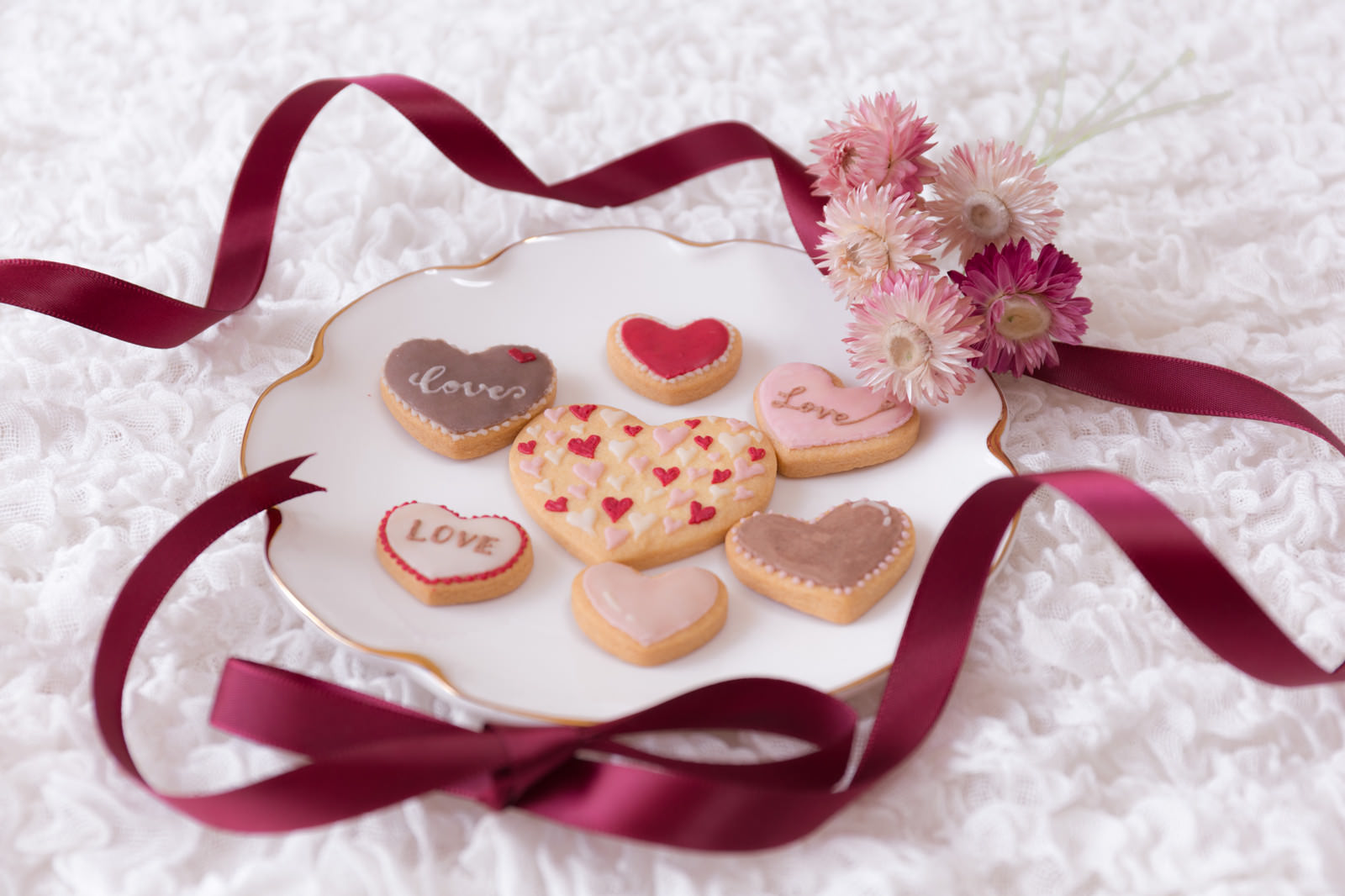リボンとハートのクッキー バレンタイン の写真を無料ダウンロード フリー素材 ぱくたそ